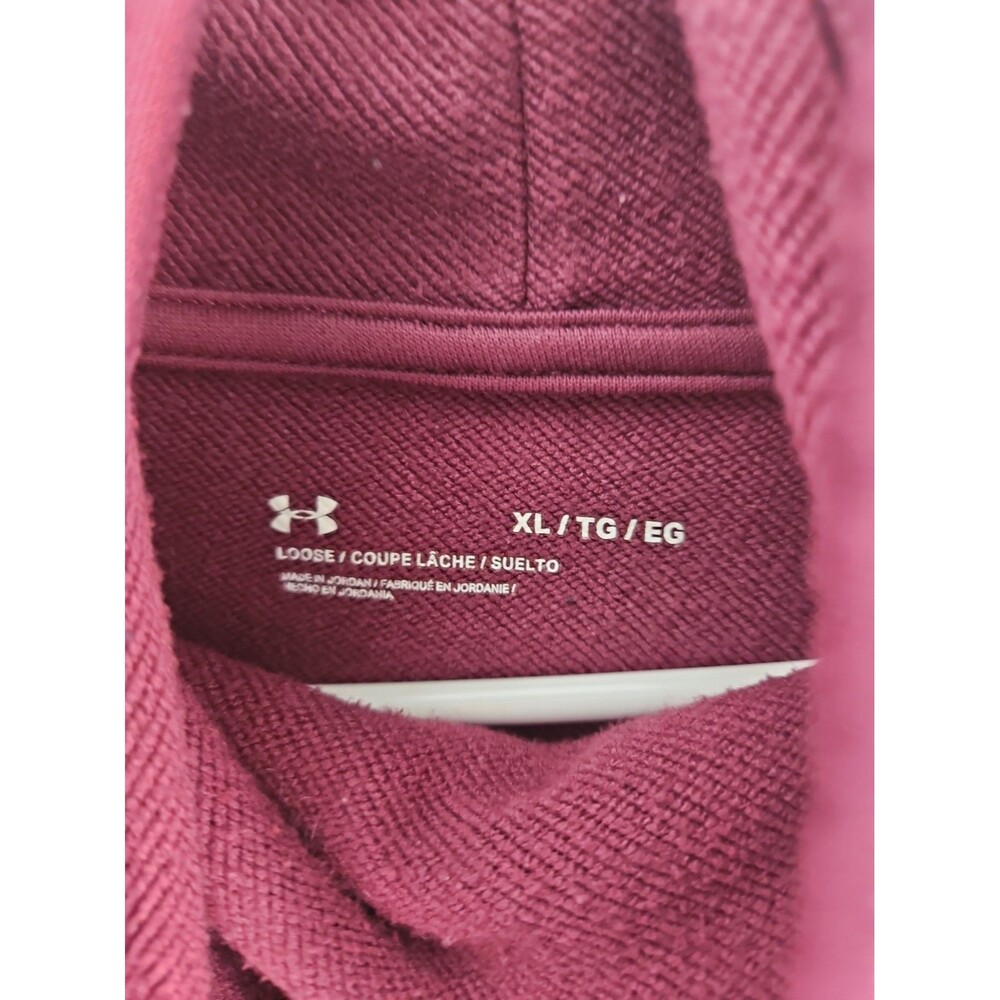 Under Armour Women's Loose Pullover Hoodie Purple/Black Mesh Sleeves Size XL - Picture 2 of 3